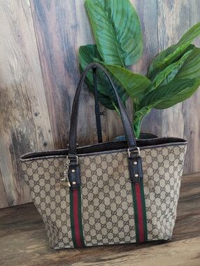 Gucci GG Canvas Joicoeur Signature Web & Sherry Leather Trim Hand Tote